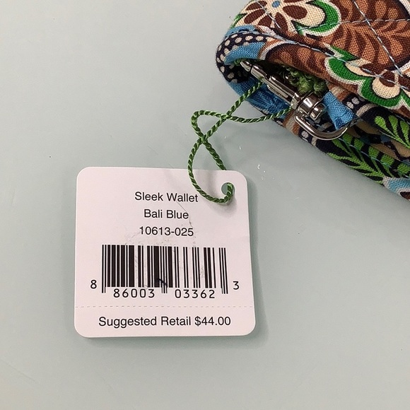 Vera Bradley Bali Blue Sleek wallet crossbody Clutch purse NWT - Picture 14 of 16
